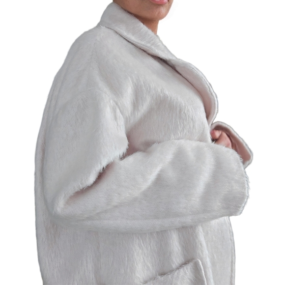 Topshop Pink Furry Oversized Faux Fur Size 12 Coat - Picture 6 of 10